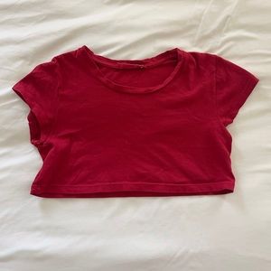 RED BABY TEE CROP